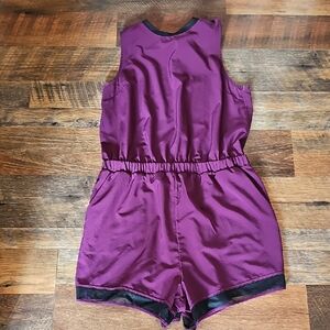 Womens Purple Sleeveless Romper